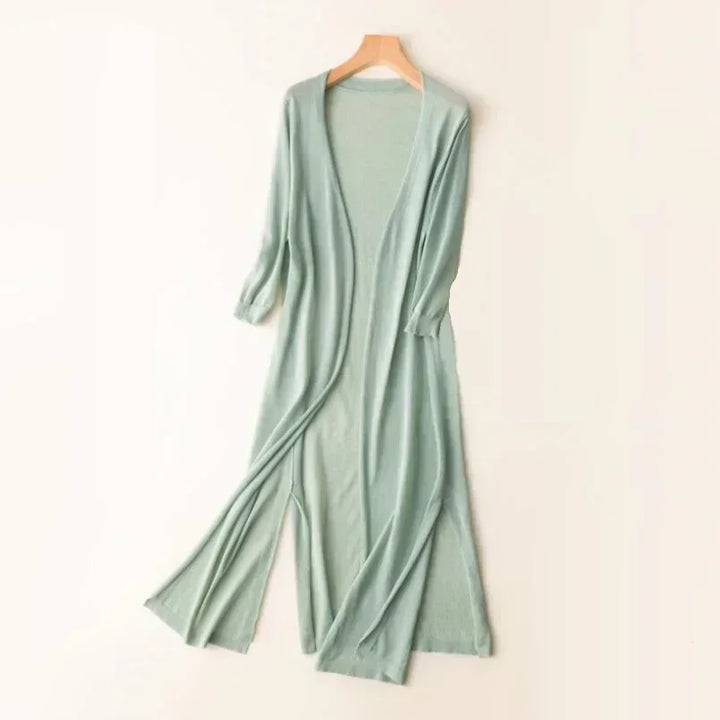 Women's Long Sleeve Cardigan - Elda-Green-S-State of Style