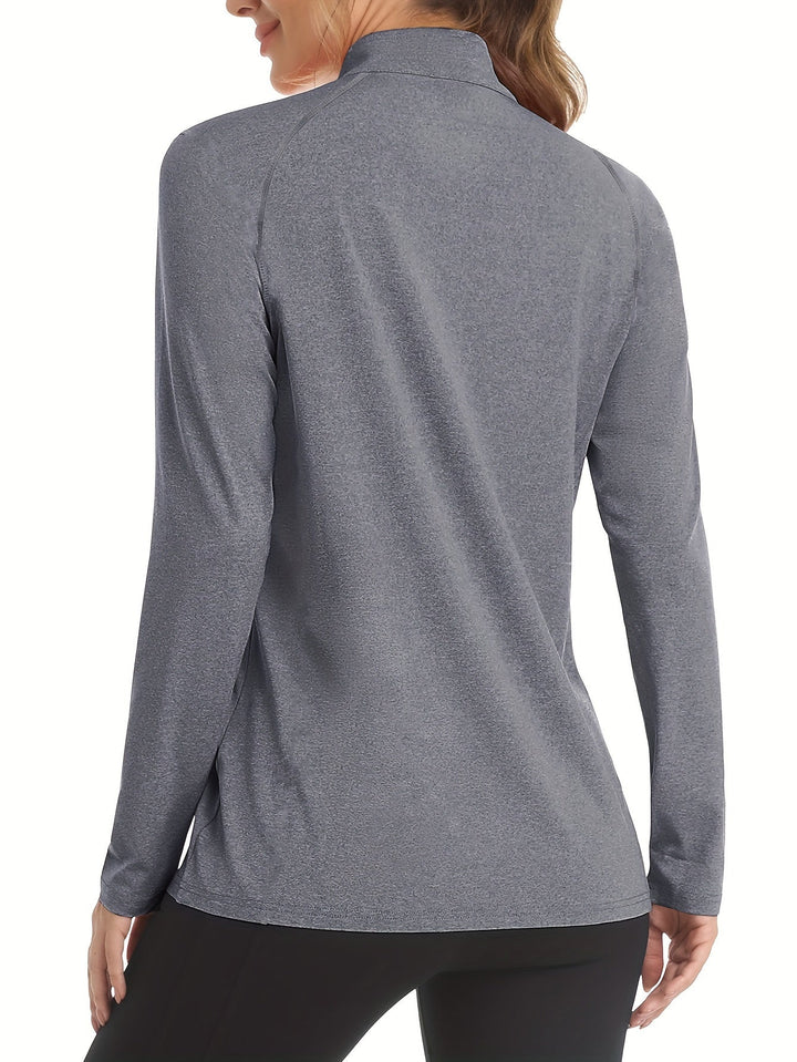 Women's Long Sleeve Sports Shirt - Nadira-Black-S-State of Style