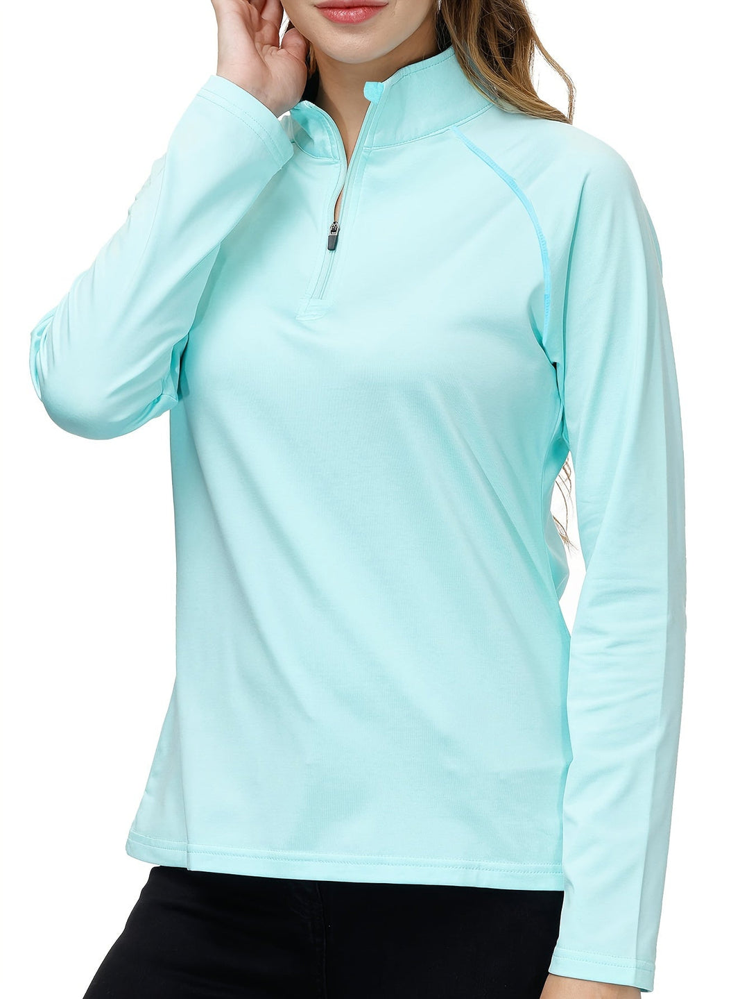 Women's Long Sleeve Sports Shirt - Nadira-Blue-S-State of Style