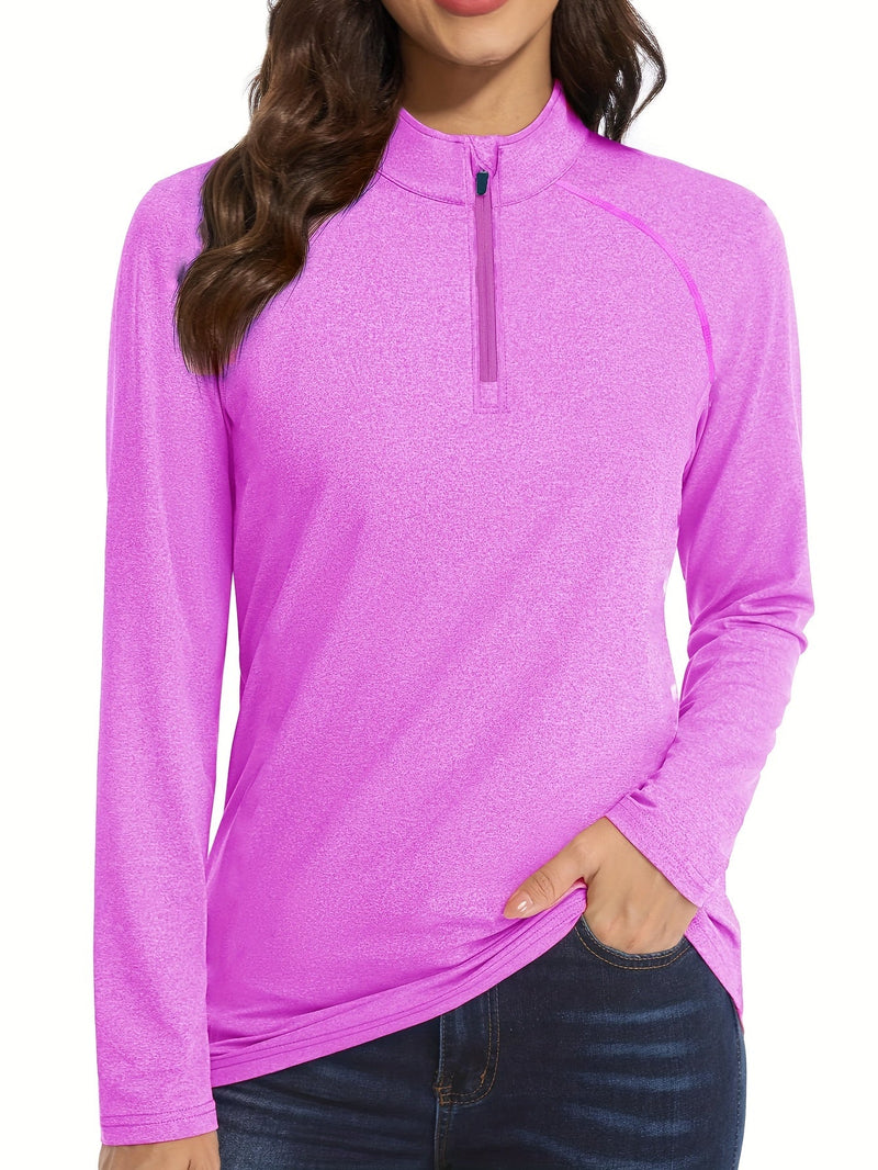 Women's Long Sleeve Sports Shirt - Nadira-Pink-S-State of Style