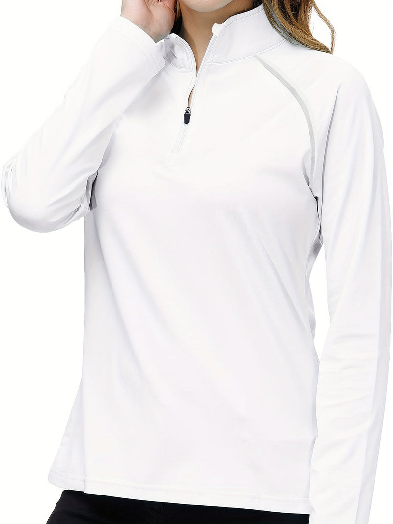 Women's Long Sleeve Sports Shirt - Nadira-White-S-State of Style