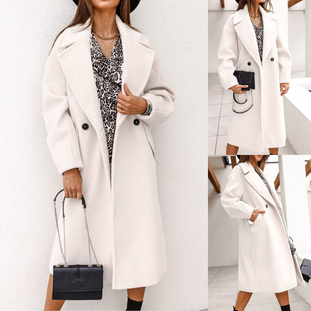Women's Long Winter Coat | Stylish and Warm-White-S-State of Style