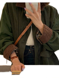 Women's Oversized Jacket | Trendy and Comfy-Army Green-S-State of Style