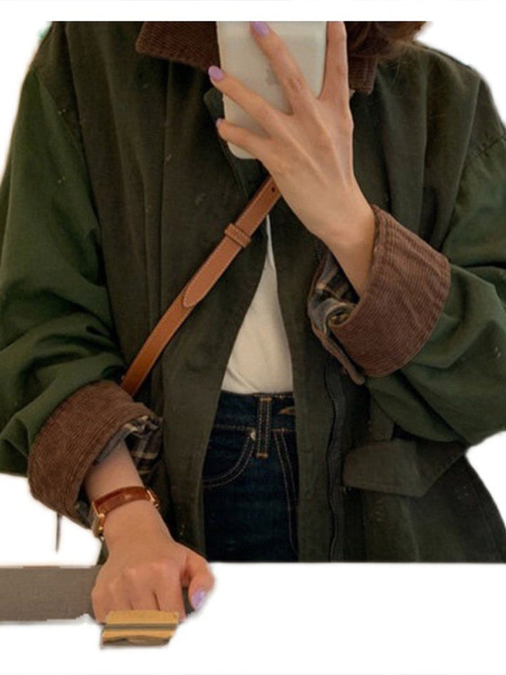 Women's Oversized Jacket | Trendy and Comfy-Army Green-S-State of Style