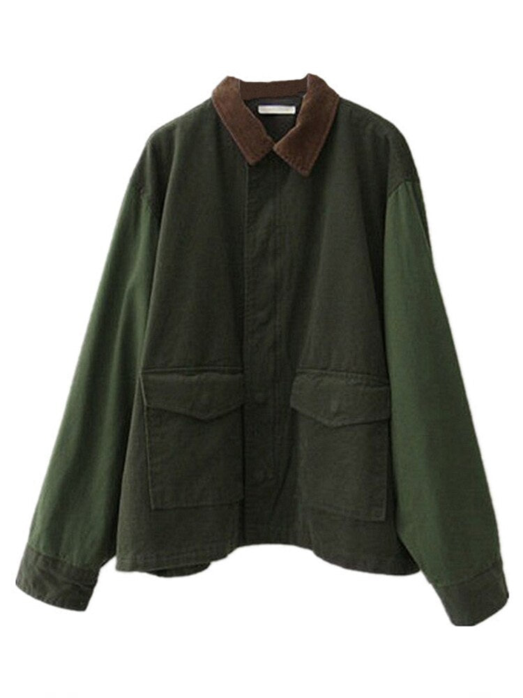Women's Oversized Jacket | Trendy and Comfy-Army Green-S-State of Style
