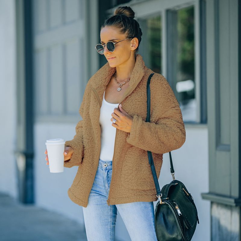 Women's Plush Jacket | Warm and Stylish-Brown-XS-State of Style