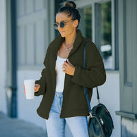 Women's Plush Jacket | Warm and Stylish-Dark Green-XS-State of Style