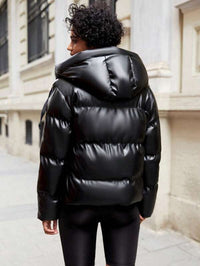Women's Puffer Jacket with Hood - Isabelle-Khaki-S-State of Style