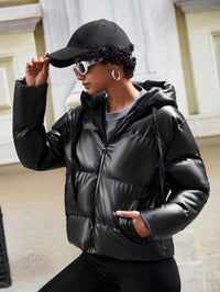 Women's Puffer Jacket with Hood - Isabelle-Khaki-S-State of Style