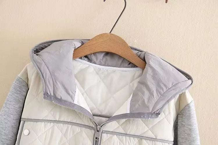 Women's Quilted Hooded Jacket | Plus Size | Warm & Stylish-IVORY-3XL-State of Style