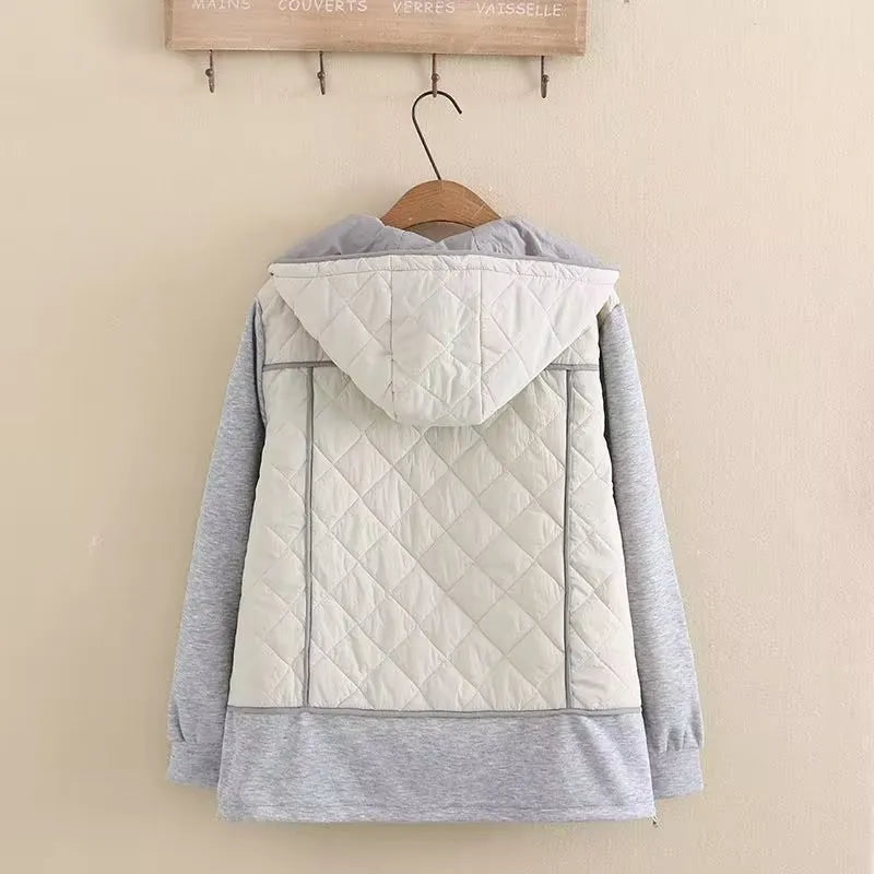 Women's Quilted Hooded Jacket | Plus Size | Warm & Stylish-IVORY-3XL-State of Style