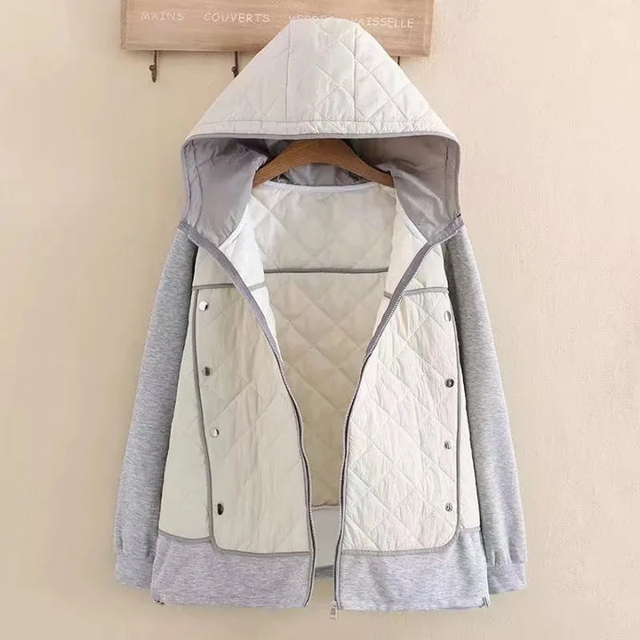 Women's Quilted Hooded Jacket | Plus Size | Warm & Stylish-IVORY-3XL-State of Style