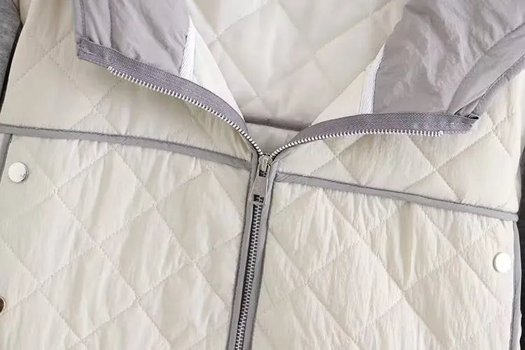 Women's Quilted Hooded Jacket | Plus Size | Warm & Stylish-IVORY-3XL-State of Style