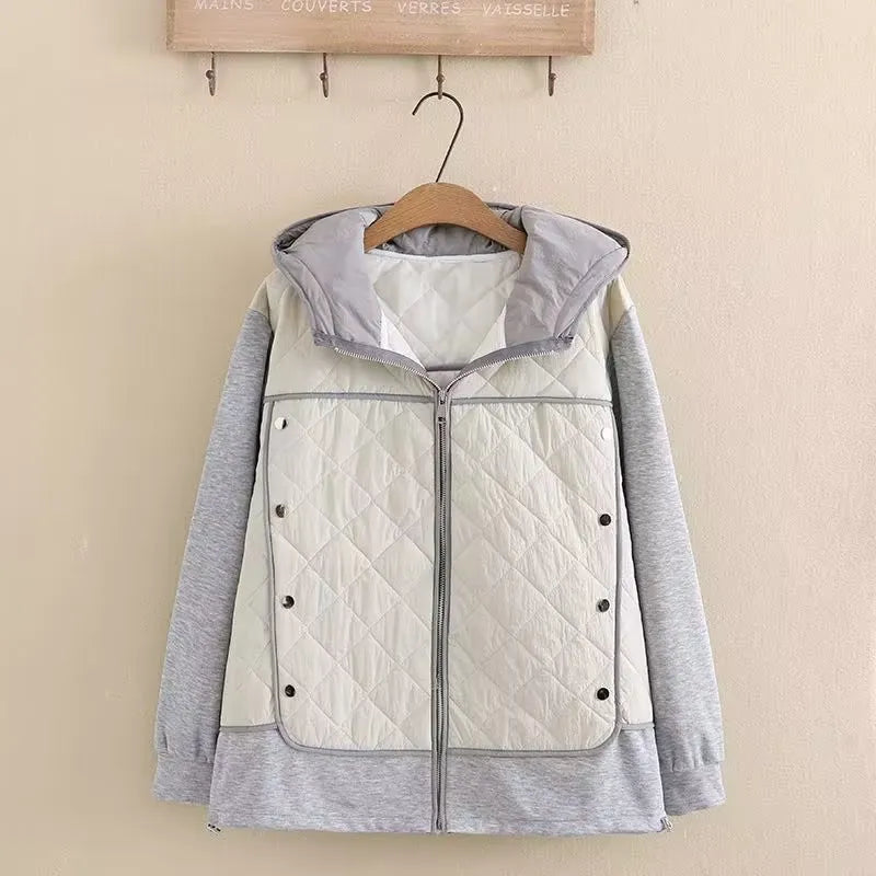 Women's Quilted Hooded Jacket | Plus Size | Warm & Stylish-IVORY-3XL-State of Style