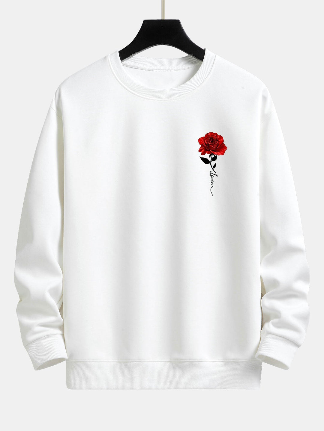 Women's Rose Print Sweatshirt - Amelia-White-S-State of Style