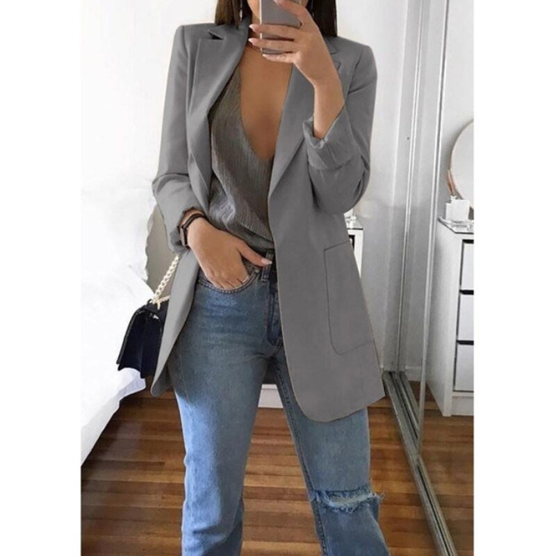 Women's Stylish Denim Jacket | Casual & Comfortable-Gray-S-State of Style