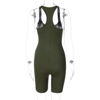 Women's Summer Jumpsuit-Army Green Short-S-State of Style