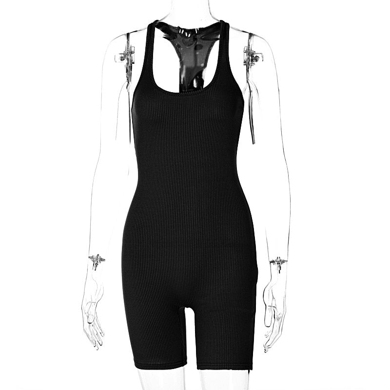 Women's Summer Jumpsuit-Black Short-S-State of Style