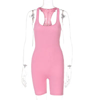 Women's Summer Jumpsuit-Pink Short-S-State of Style