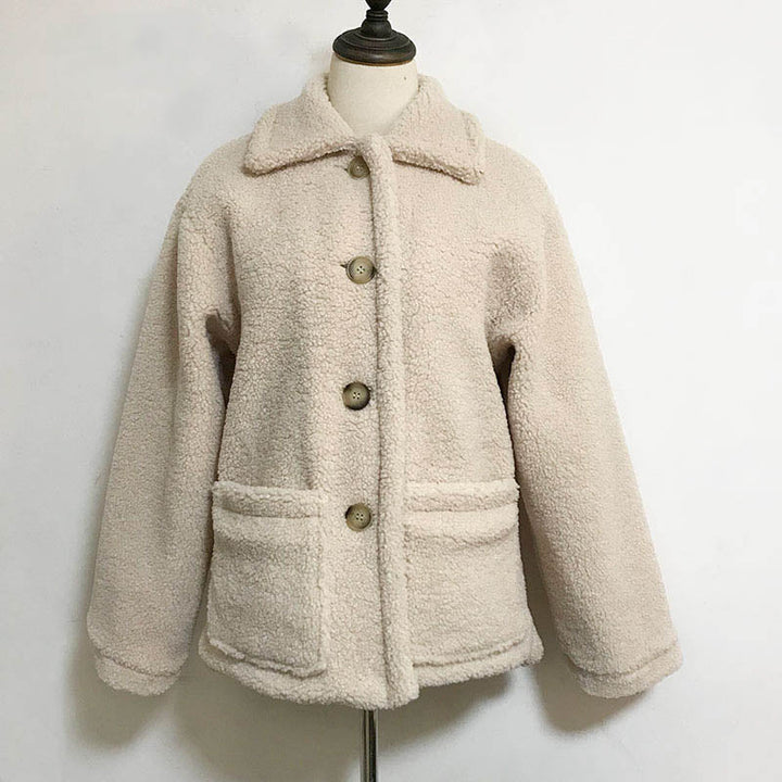 Women's Teddy Jacket | Cosy and Chic-Beige-M-State of Style