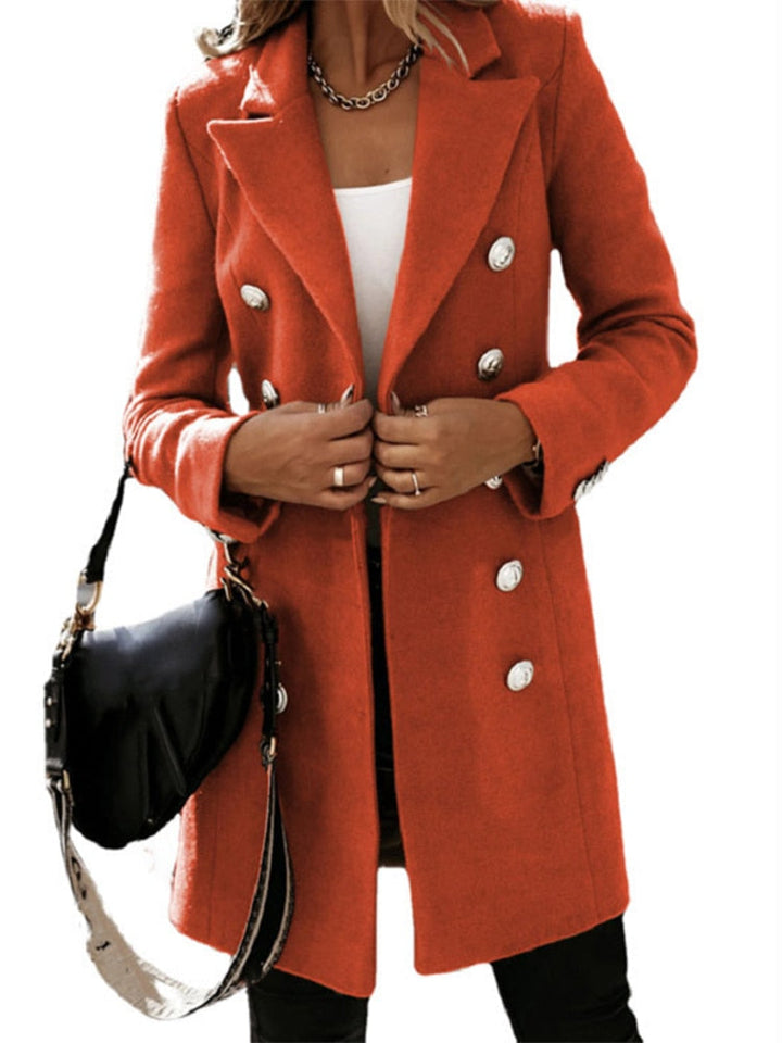 Women's Trench Coat | Elegant and Versatile-Orange Red-S-State of Style