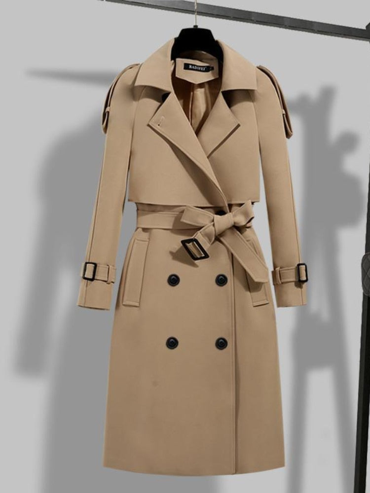 Women's Trench Coat | Stylish and Versatile-Khaki-M-State of Style