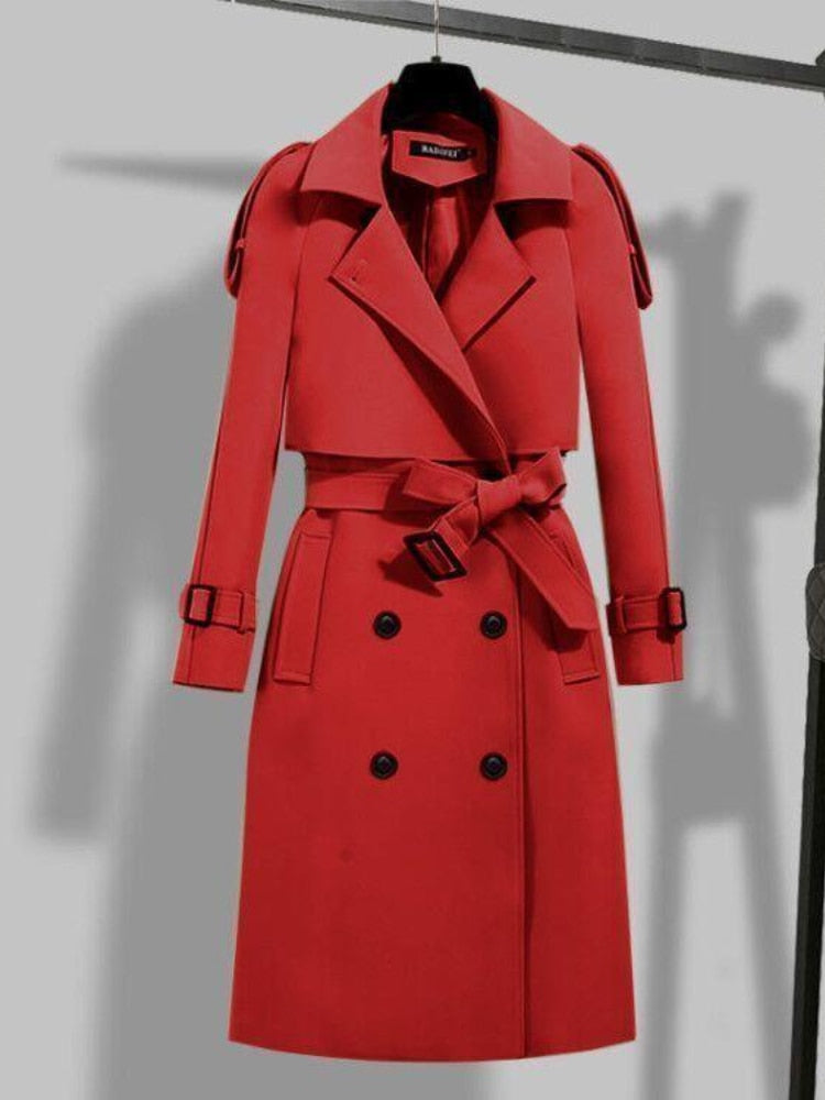 Women's Trench Coat | Stylish and Versatile-Red-M-State of Style