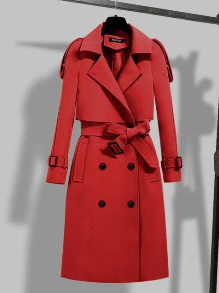 Women's Trench Coat | Stylish and Versatile-Red-M-State of Style
