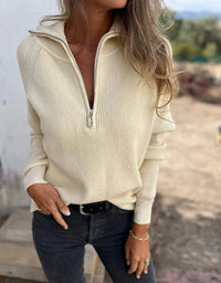 Women's V-Neck Sweater - Camille-Apricot-S-State of Style