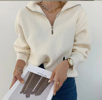 Women's V-Neck Sweater - Camille-Grey-S-State of Style