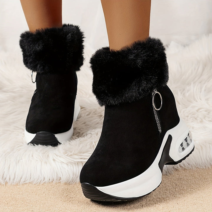Women's Winter Comfort Boots - Elise-Black-5-State of Style