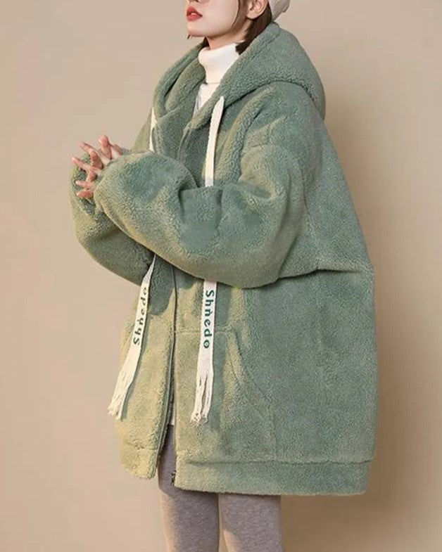Women's Winter Fleece Jacket | Oversized & Warm-Green-L-State of Style