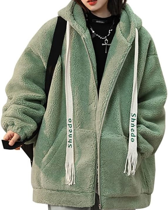 Women's Winter Fleece Jacket | Oversized & Warm-Green-L-State of Style