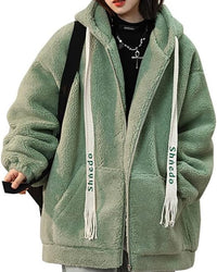 Women's Winter Fleece Jacket | Oversized & Warm-Green-L-State of Style