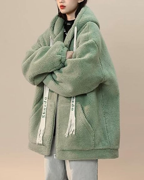Women's Winter Fleece Jacket | Oversized & Warm-Green-L-State of Style