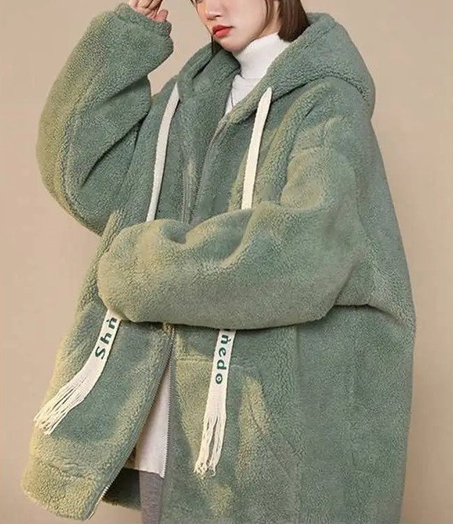 Women's Winter Fleece Jacket | Oversized & Warm-Green-L-State of Style