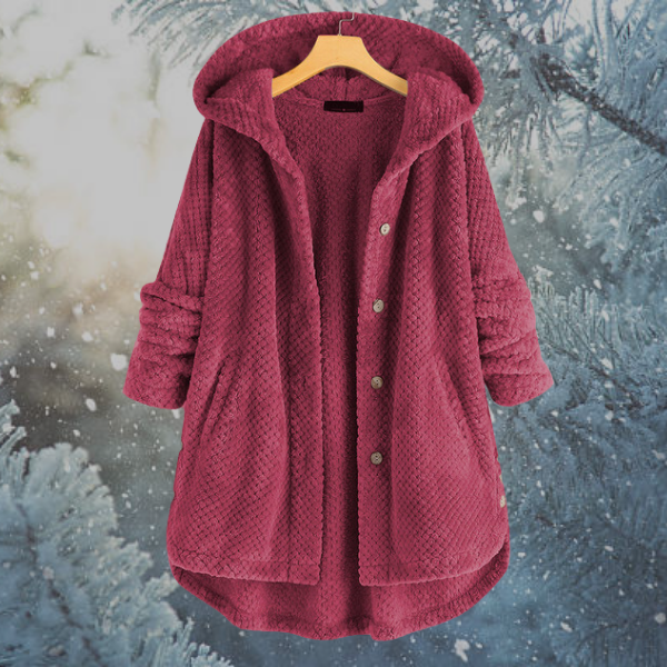 Women's Winter Fleece Jacket with Hood - Nova-Pink-S-State of Style