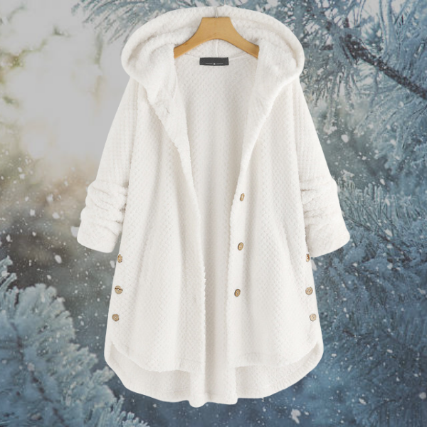 Women's Winter Fleece Jacket with Hood - Nova-White-S-State of Style