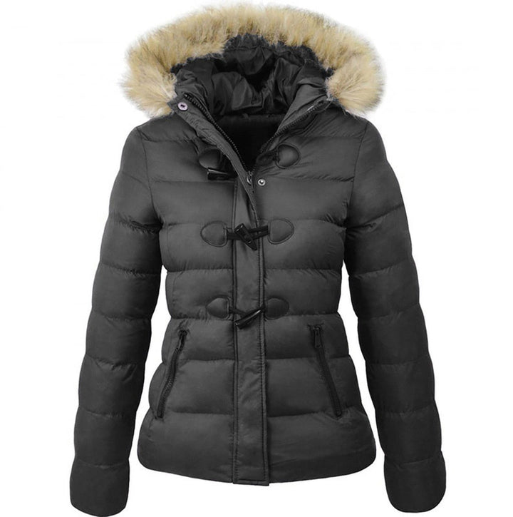 Women's Winter Jacket | Warm with Collar-Black-S-State of Style
