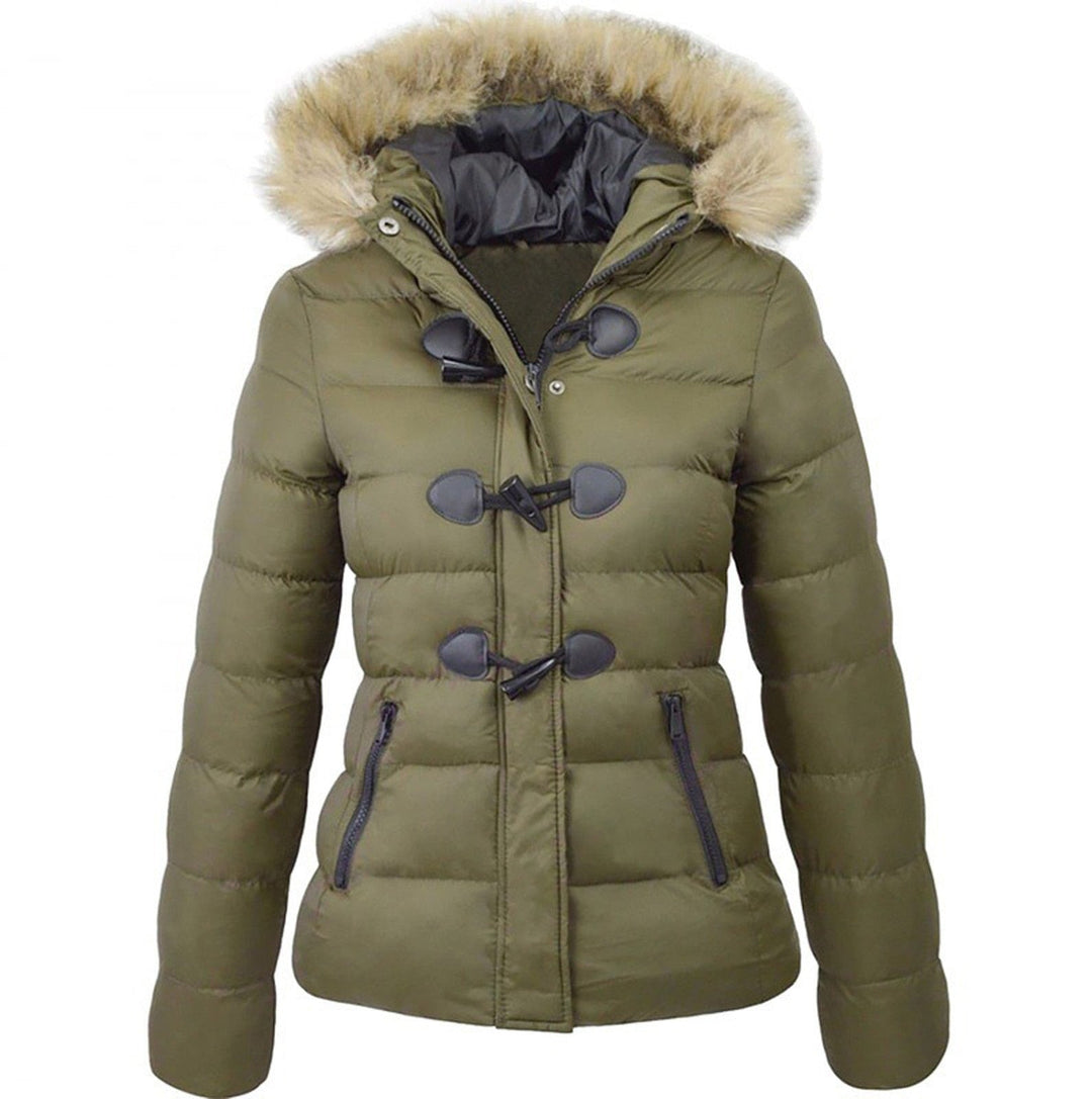 Women's Winter Jacket | Warm with Collar-Green-S-State of Style