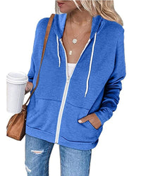 Women's Zipped Hoodie - Mila-Blue-S-State of Style
