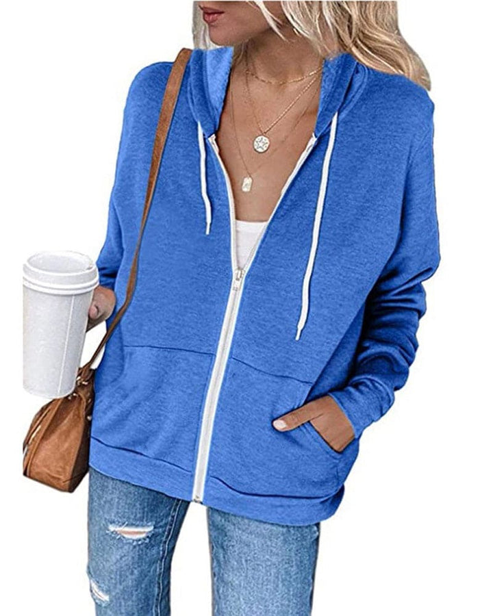 Women's Zipped Hoodie - Mila-Blue-S-State of Style