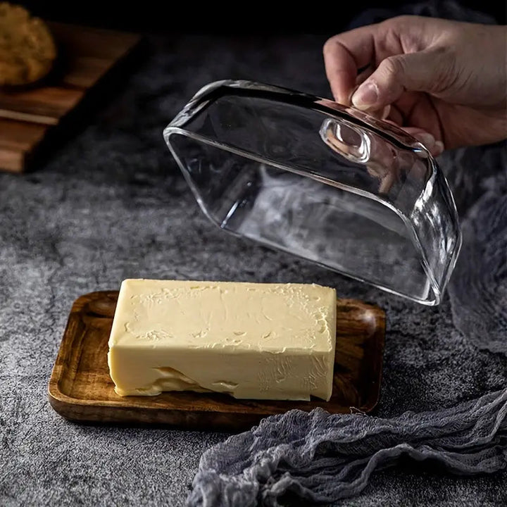 Wood and Glass Butter Holder - ButterElegance-Acacia-State of Style