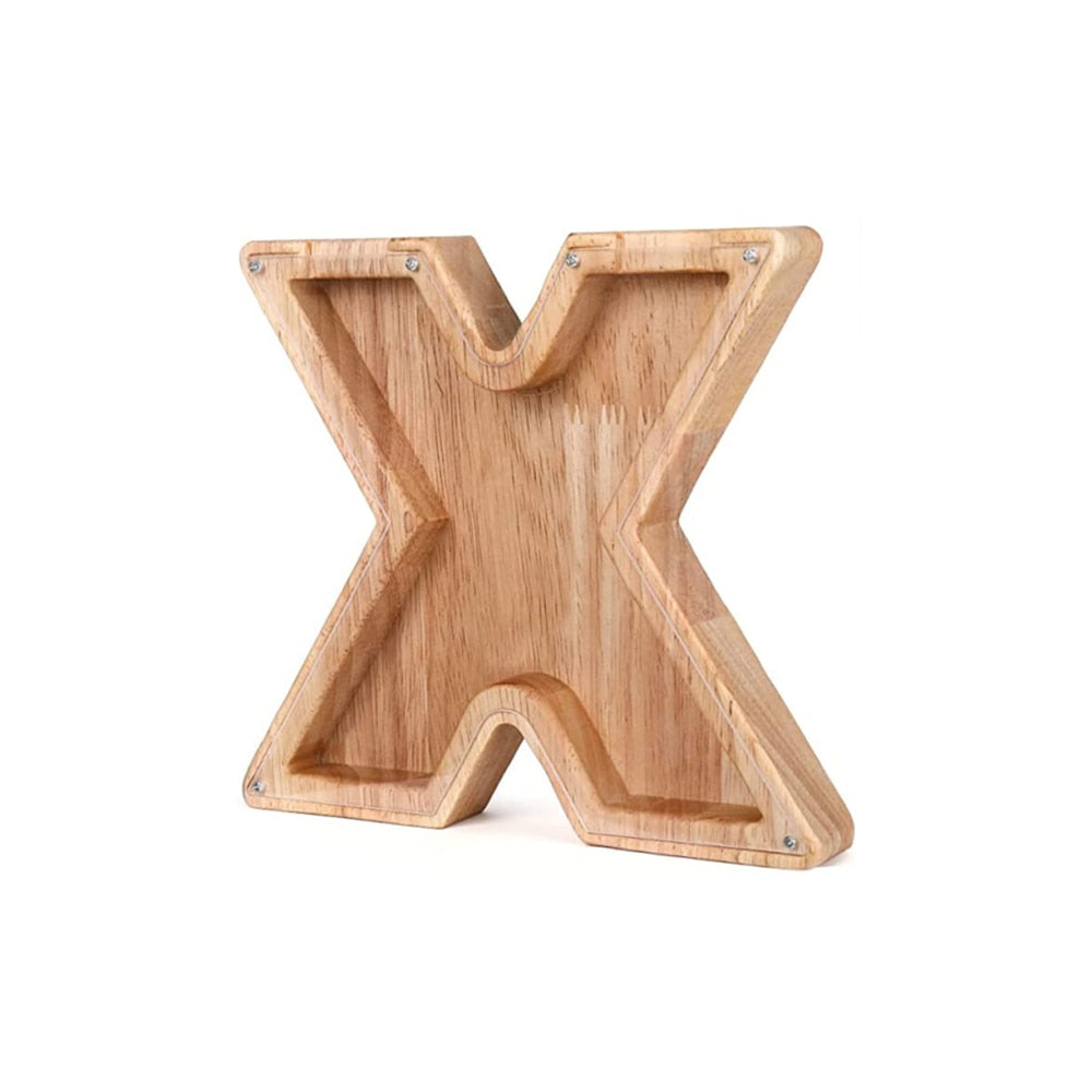 Wooden Alphabet Money Box - LetterSaver-X-State of Style
