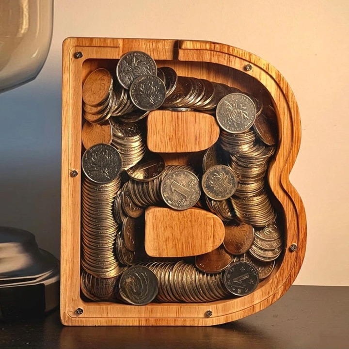 Wooden Alphabet Savings Box - LetterSaver-A-State of Style