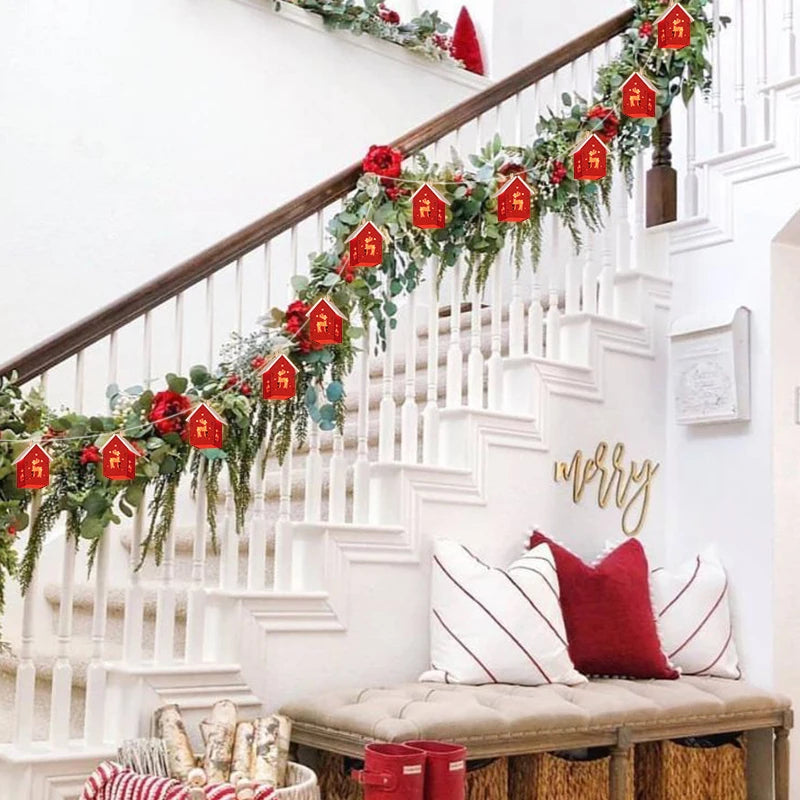 Wooden Christmas Houses With LED Lighting - GlowHouse-Red-State of Style