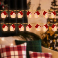 Wooden Christmas Houses With LED Lighting - GlowHouse-Red-State of Style