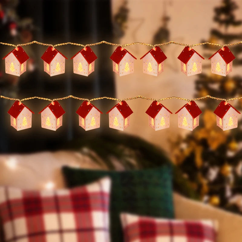 Wooden Christmas Houses With LED Lighting - GlowHouse-Red-State of Style