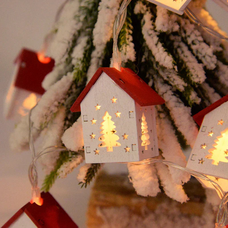 Wooden Christmas Houses With LED Lighting - GlowHouse-Red-State of Style