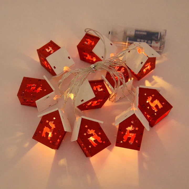 Wooden Christmas Houses with LED Lights - GlowHouse-Red-State of Style